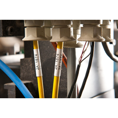 Brady B-342 PermaSleeve White Heatshrink Labels, 13.08mm Width, 8.51mm Height, 2000 Qty