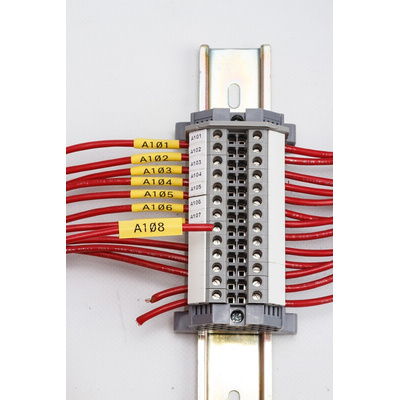 Brady B-7641 PermaSleeve Yellow Heatshrink Labels, 44.45mm Width, 5.97mm Height, 1000 Qty