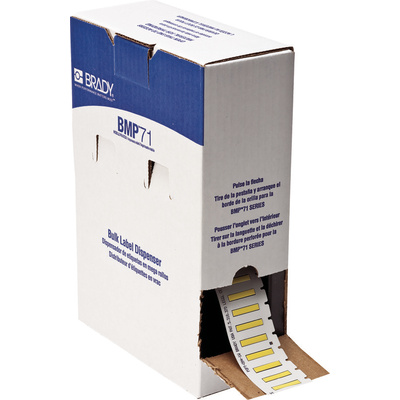 Brady B-342 PermaSleeve Yellow Heatshrink Labels, 25.4mm Width, 4.62mm Height, 2500 Qty