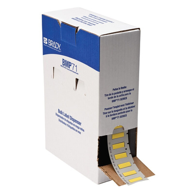 Brady B-342 PermaSleeve Yellow Heatshrink Labels, 25.4mm Width, 8.51mm Height, 1000 Qty