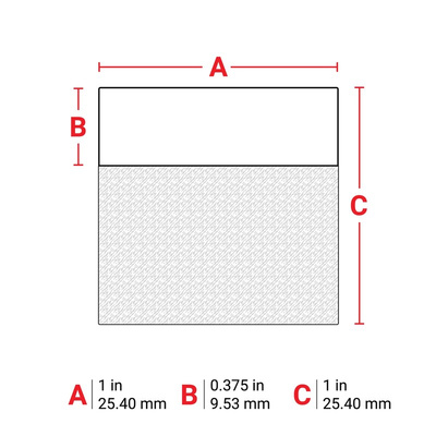 Brady B-427 Self-laminating Vinyl Red/Transparent Cable Labels, 25.4mm Width, 25.4mm Height, 250 Qty