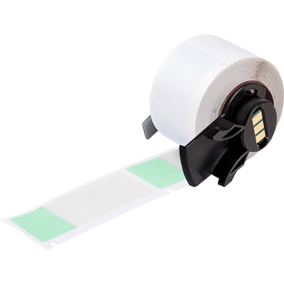 Brady B-427 Self-laminating Vinyl Green/Transparent Cable Labels, 25.4mm Width, 63.5mm Height, 100 Qty