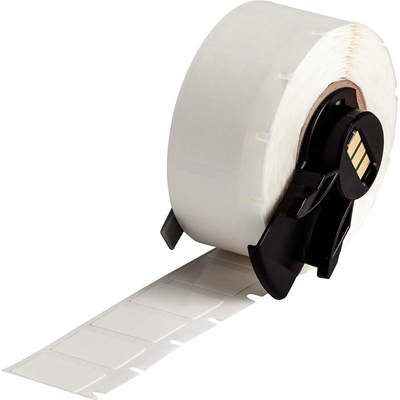 Brady B-498 Repositionable Vinyl Cloth White Cable Labels, 12.7mm Width, 19.05mm Height, 500 Qty