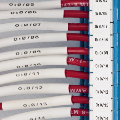 Brady B-498 Repositionable Vinyl White Black Print Cable Labels, 9.52mm Width, 1 Qty