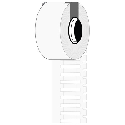 Brady B-7696 DuraSleeve Rigid Tag White Cable Labels, 12mm Width, 4.4mm Height, 250 Qty