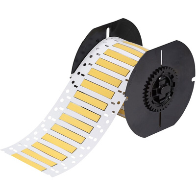 Brady B-342 PermaSleeve Yellow Heatshrink Labels, 50.8mm Width, 8.51mm Height, 1 per Row, 750Per Roll Qty