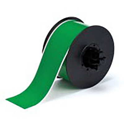 Brady B-7569 Vinyl Green Label Roll, 57mm Width, 1 Roll Qty