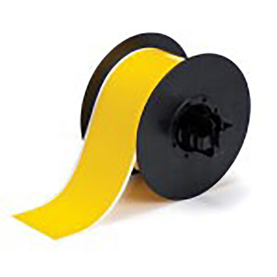 Brady B-7569 Vinyl Yellow Label Roll, 57mm Width, 1 Roll Qty