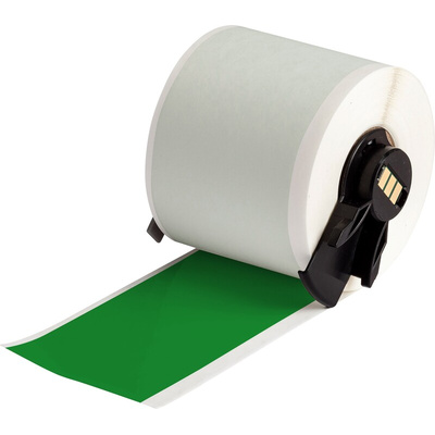 Brady B-595 Vinyl White Red Print Label Roll, 25.4mm Width