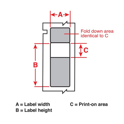 Brady B-427 Self-laminating Vinyl Transparent/White Label Roll, 25.4mm Width, 44.45mm Height, 100 Qty