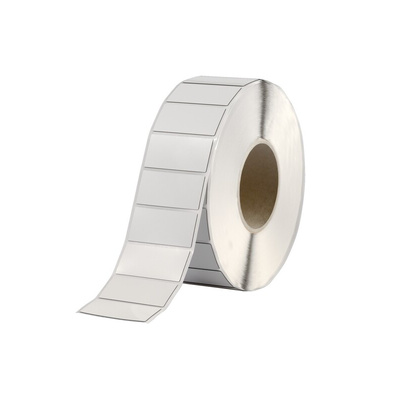 HellermannTyton Helatag 1220 White Label Roll, 27mm Width, 27mm Height, 1000 Qty