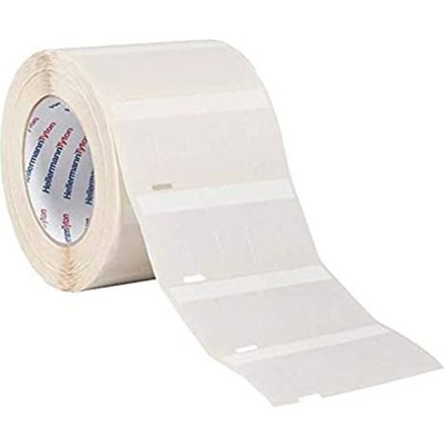 HellermannTyton Helatag 1209 Transparent/White Cable Labels, 12.7mm Width, 23.8mm Height, 10000 Qty