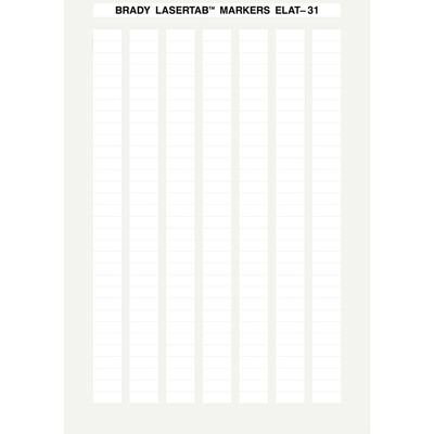 Brady LaserTab White Label Roll, 20mm Width, 8mm Height, 10080Per Roll Qty