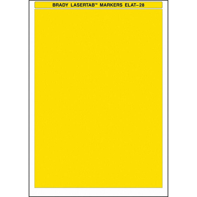 Brady LaserTab Yellow Label Roll, 210mm Width, 297mm Height, 25Per Roll Qty