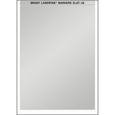 Brady LaserTab Silver Label Roll, 210mm Width, 297mm Height, 25Per Roll Qty