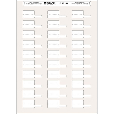 Brady LaserTab White Label Roll, 30mm Width, 10mm Height, 750Per Roll Qty