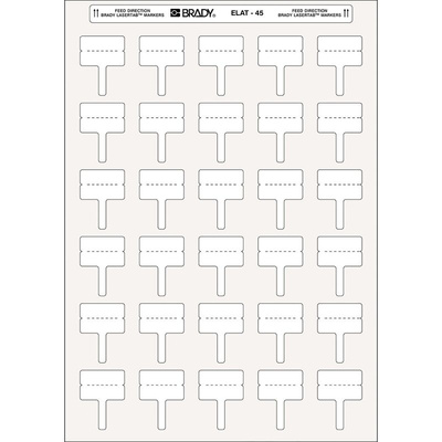 Brady LaserTab White Label Roll, 30mm Width, 10mm Height, 750Per Roll Qty