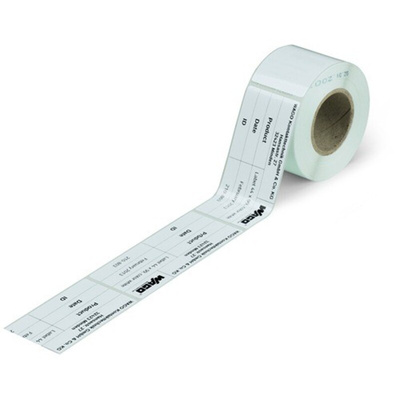 Wago 210 White Black Print Label, 99mm Width, 44mm Height, 500Per Roll Qty