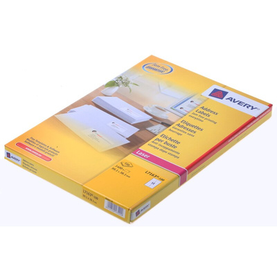 Avery White Adhesive Address Label Sheet, Pack of 100