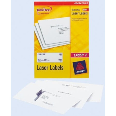Avery White Adhesive Address Label Sheet, Pack of 100