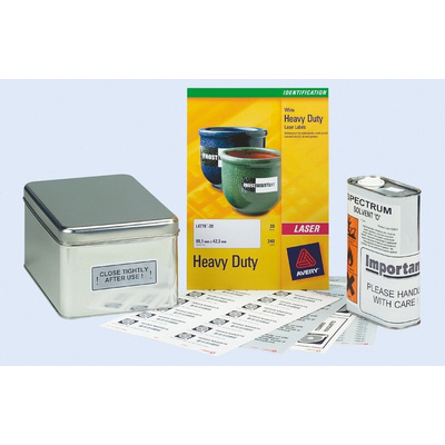 Avery Silver Adhesive Heavy duty Label Sheet, Pack of 20