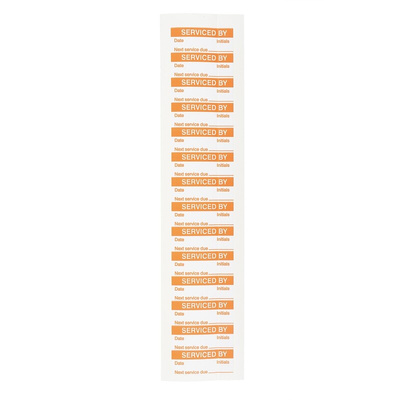 RS PRO Adhesive Pre-Printed Adhesive Label-Serviced By-. Quantity: 140