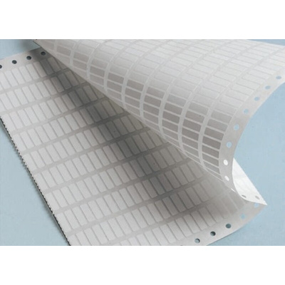 Brady White Adhesive Printer Label Sheet, Pack of 500