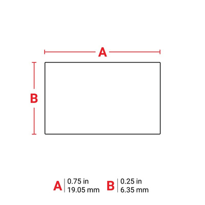 Brady B-423 Polyester White Label Roll, 19.05mm Width, 6.35mm Height