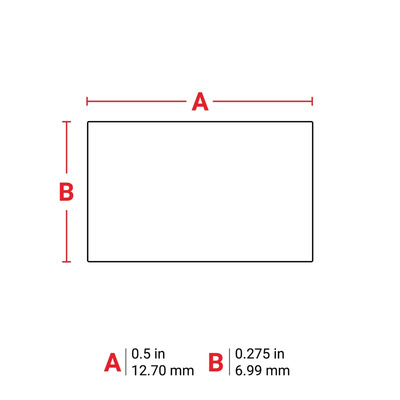 Brady B-423 Polyester White Label Roll, 12.7mm Width, 6.99mm Height
