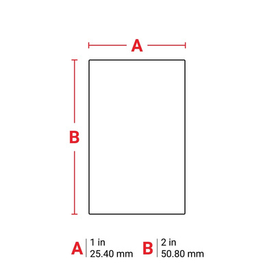 Brady B-423 Polyester White Label Roll, 25.4mm Width, 50.8mm Height