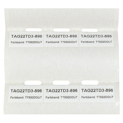 HellermannTyton Helatag Transparent/White Cable Labels, 25.4mm Width, 36.5mm Height, 2500 Qty