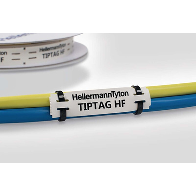 HellermannTyton TIPTAG White Cable Labels, 65mm Width, 15mm Height, 190 Qty