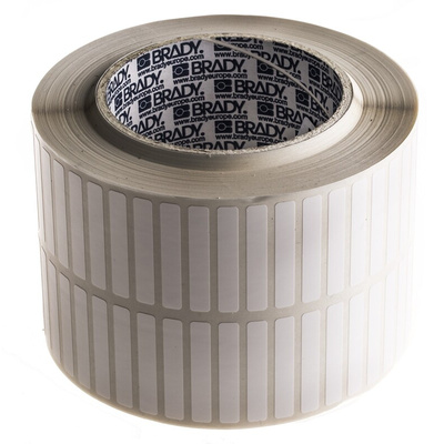 Brady B-423 Polyester White Label Roll, 38.1mm Width, 3.18mm Height