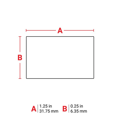 Brady B-423 Polyester White Label Roll, 31.75mm Width, 6.35mm Height