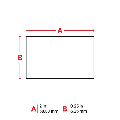 Brady B-423 Polyester White Label Roll, 50.8mm Width, 6.35mm Height