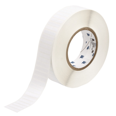 Brady B-473 Static Dissipative Polyester White Label Roll, 31.75mm Width, 6.35mm Height