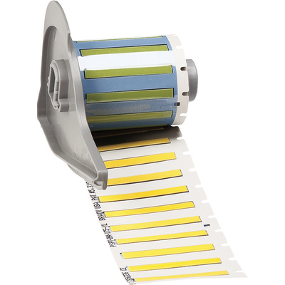 Brady B-342 PermaSleeve Yellow Heatshrink Labels, 44.45mm Width, 4.62mm Height, 100 Qty