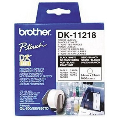 Brother White Black Print Label Roll, 1000Per Roll Qty