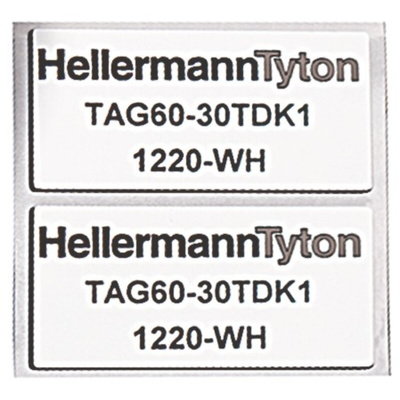 HellermannTyton Silver Label Roll, 45mm Width, 15mm Height, 1000Per Roll Qty