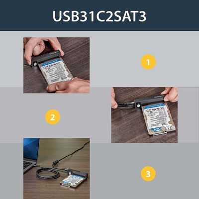 StarTech.com port 2.5 in, 3.5 in USB C to SATA Adapter