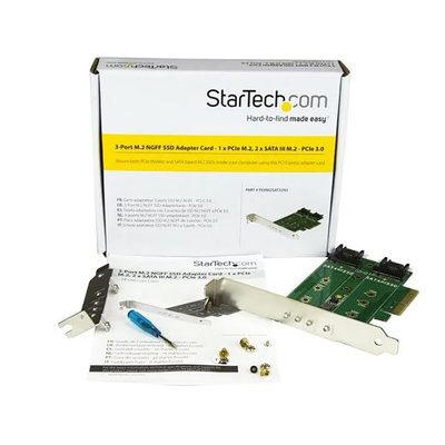 StarTech.com 3 port 1 x M2 M-key, 2 x M2 B-key M.2 Adapter