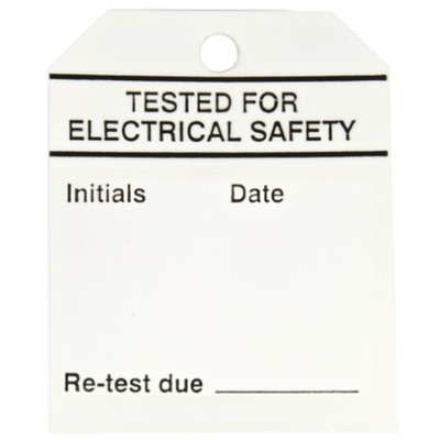 RS PRO Pre-Printed Tie Label-Tested For Electrical Safety-. Quantity: 50