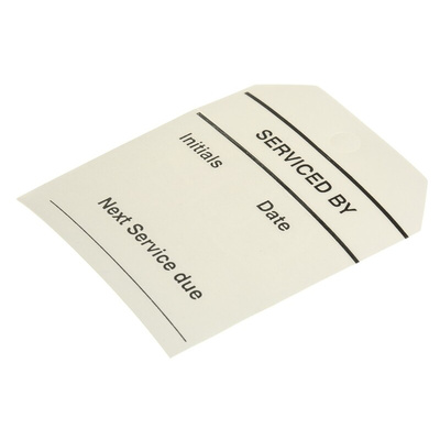 RS PRO Pre-Printed Tie Label-Serviced By-. Quantity: 50