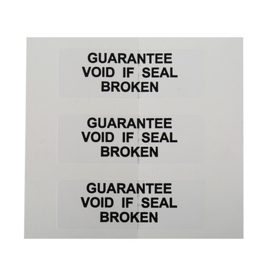 RS PRO Adhesive Pre-Printed Adhesive Label-Guarantee Broken-. Quantity: 180