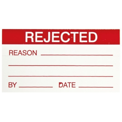 RS PRO Adhesive Pre-Printed Adhesive Label-Rejected-. Quantity: 30