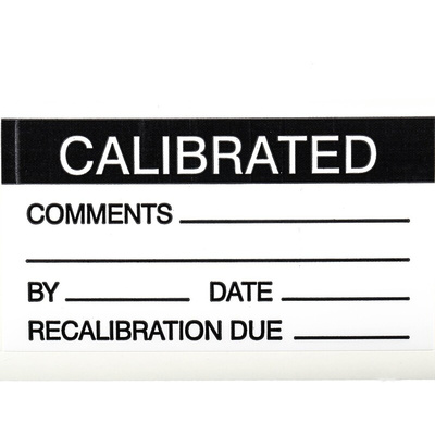 RS PRO Adhesive Pre-Printed Adhesive Label-Calibrated-. Quantity: 30