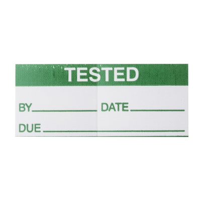 RS PRO Adhesive Pre-Printed Adhesive Label-Tested-. Quantity: 140