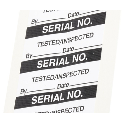 RS PRO Adhesive Pre-Printed Adhesive Label-Serial No-. Quantity: 140