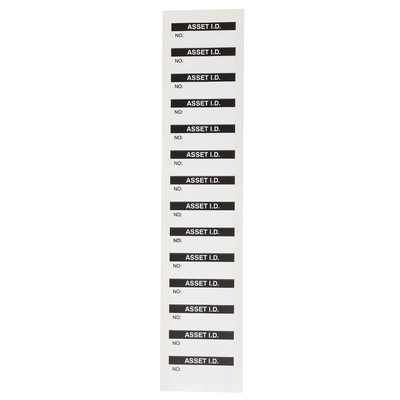 RS PRO Adhesive Pre-Printed Adhesive Label-Asset Id-. Quantity: 140