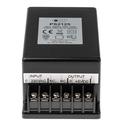 Embedded Linear Power Supply Encapsulated, 207 → 253V ac Input, 5V dc Output, 1A, 5W